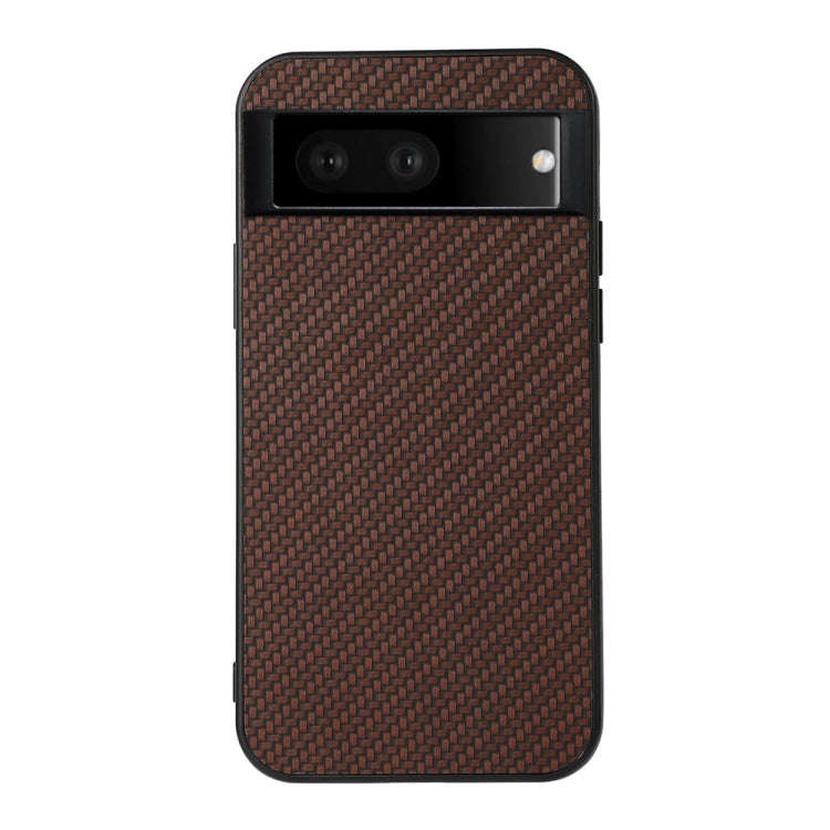 For Google Pixel 7 Accurate Hole Carbon Fiber Texture PU Phone Case(Brown)