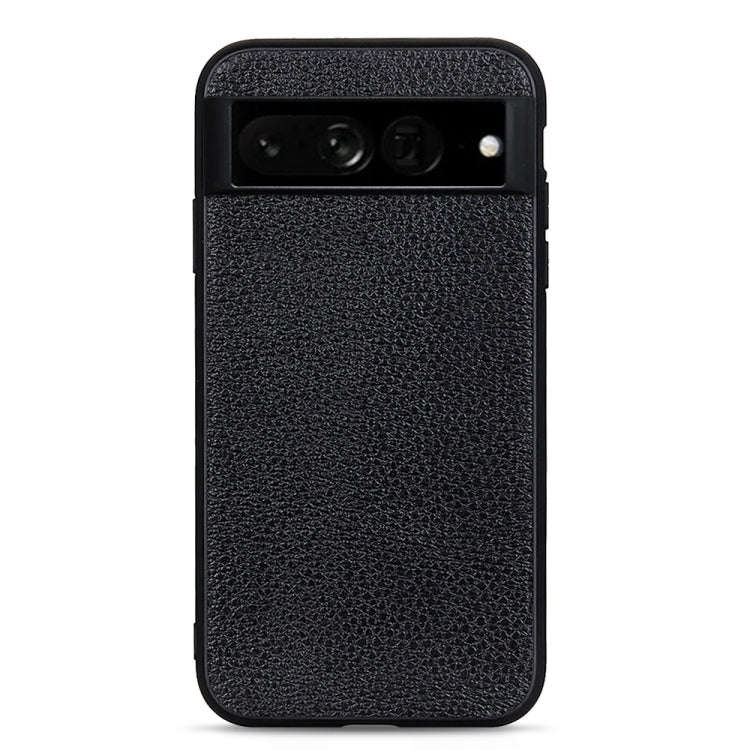 For Google Pixel 7 Pro Accurate Hole Litchi Texture Genuine Leather Phone Case(Black)