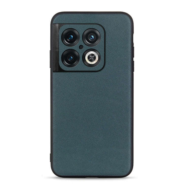 For OnePlus 10 Pro Accurate Hole Lambskin Texture Genuine Leather Phone Case(Green)