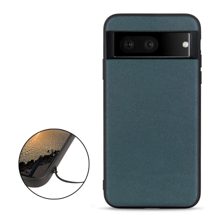 For Google Pixel 7 Accurate Hole Lambskin Texture Genuine Leather Phone Case(Green)