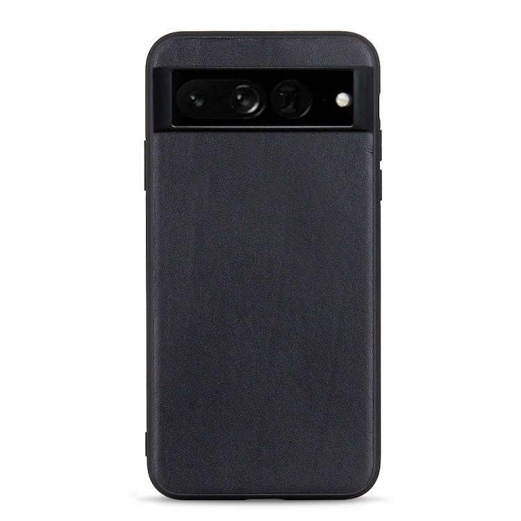For Google Pixel 7 Pro Accurate Hole Lambskin Texture Genuine Leather Phone Case(Black)