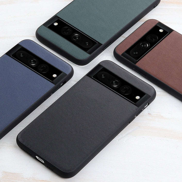 For Google Pixel 7 Pro Accurate Hole Lambskin Texture Genuine Leather Phone Case(Black)