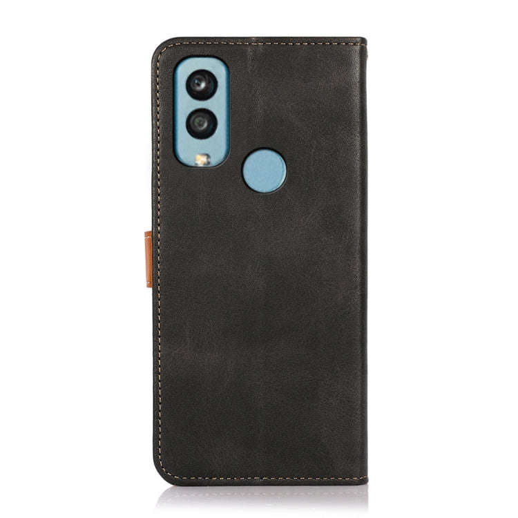 For Kyocera Android One S9 KHAZNEH Dual-color Cowhide Texture Flip Leather Phone Case(Black)