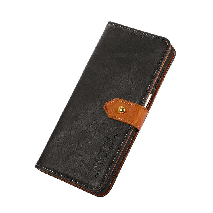 For Kyocera Android One S9 KHAZNEH Dual-color Cowhide Texture Flip Leather Phone Case(Black)