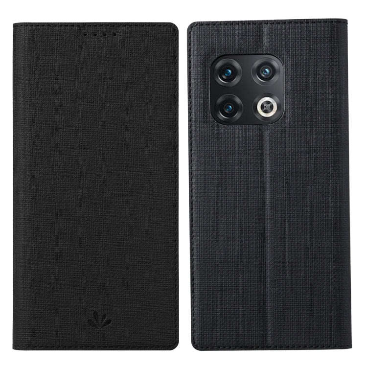 For OnePlus 10 Pro ViLi DMX Series Shockproof Magnetic Flip Leather Phone Case(Black)