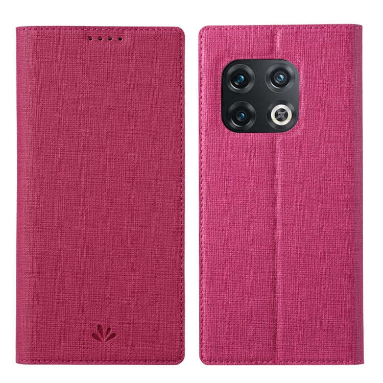 For OnePlus 10 Pro ViLi DMX Series Shockproof Magnetic Flip Leather Phone Case(Rose Red)