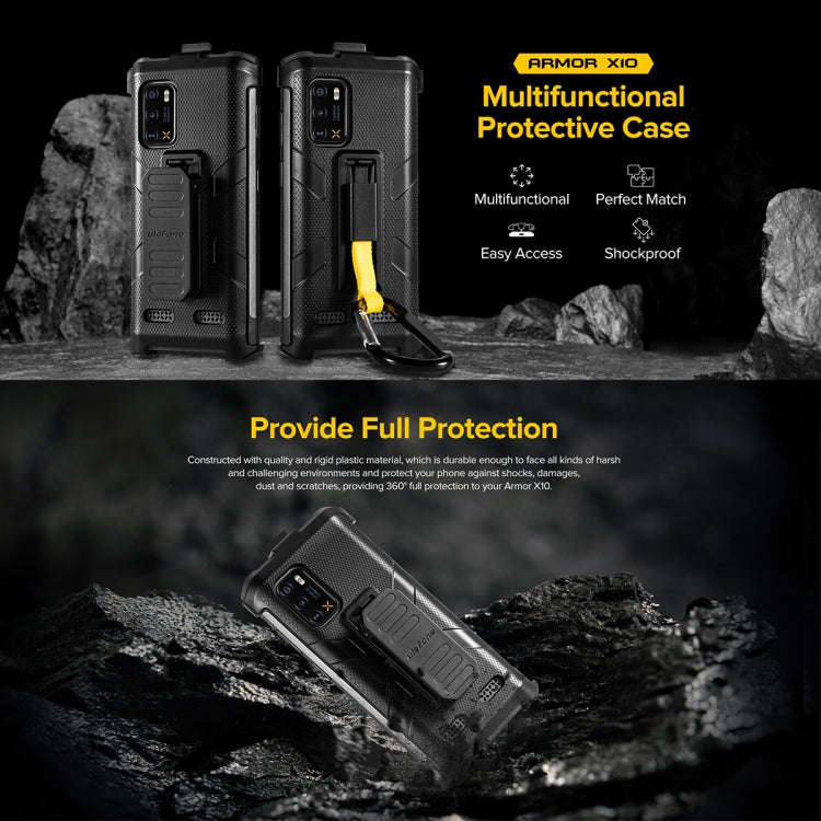 For Ulefone Armor X10 Pro Ulefone Back Clip Phone Case with Carabiner(Black)