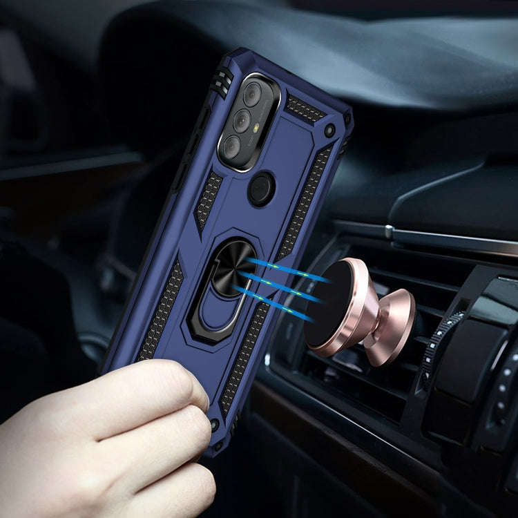 For Motorola Moto G Power (2022) Shockproof TPU + PC Phone Case with Holder(Blue)