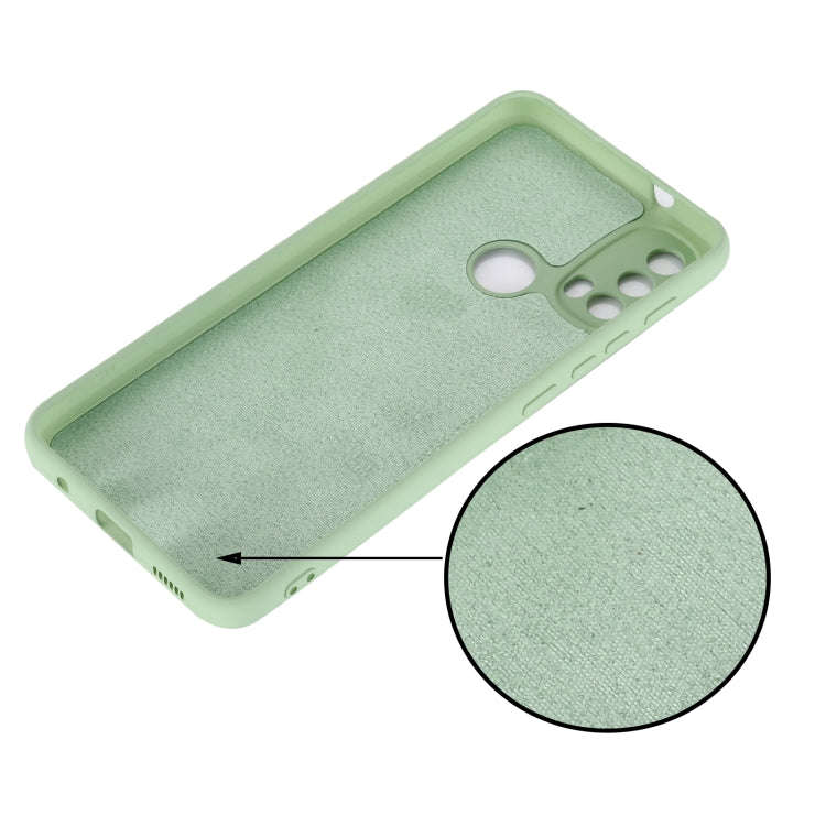 For Motorola Moto E20 / E30 / E40 Pure Color Liquid Silicone Shockproof Phone Case(Green)