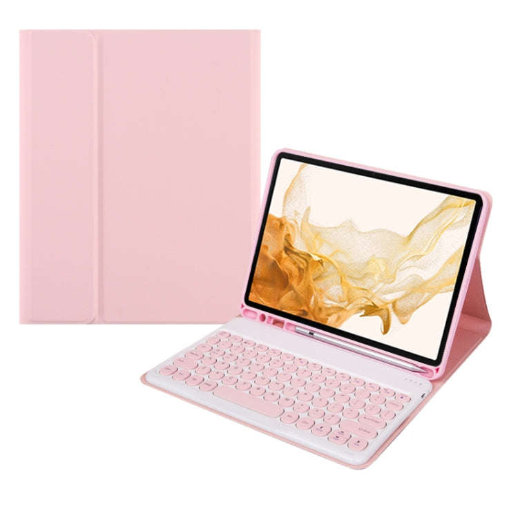 For Xiaomi Pad 6S Pro 12.4 2024 +X3 Candy Color Round Keys Bluetooth Keyboard Leather Case(Light ...