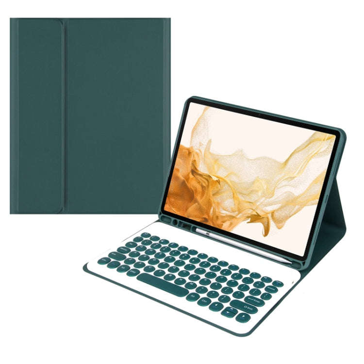 For Xiaomi Pad 6S Pro 12.4 2024 +X3 Candy Color Round Keys Bluetooth Keyboard Leather Case(Dark N...