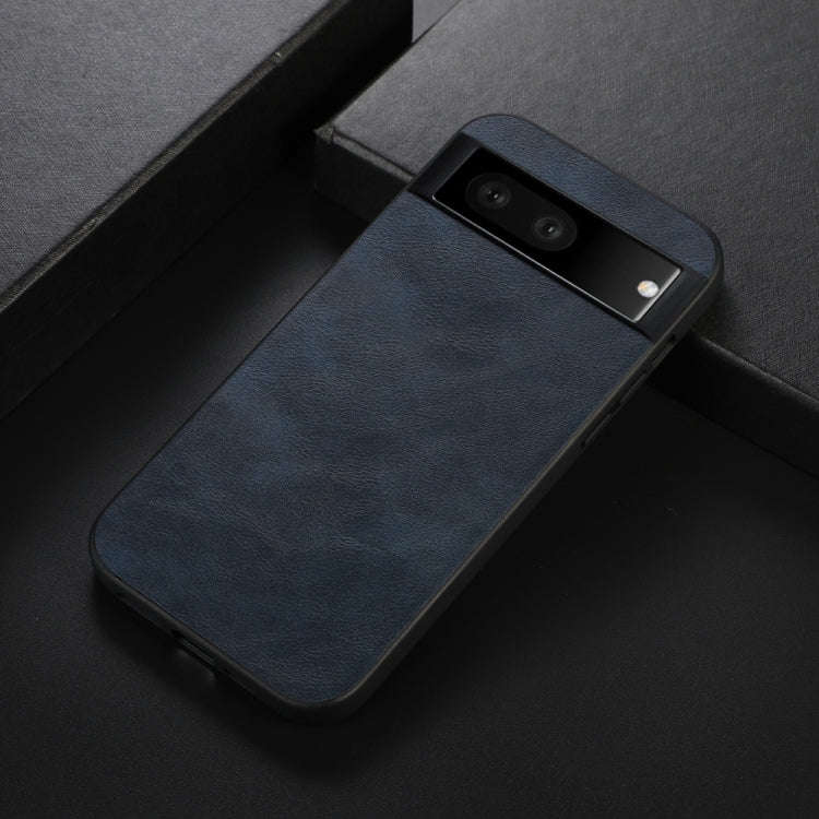 For Google Pixel 7 5G Cowhide Texture PU Phone Case(Blue)
