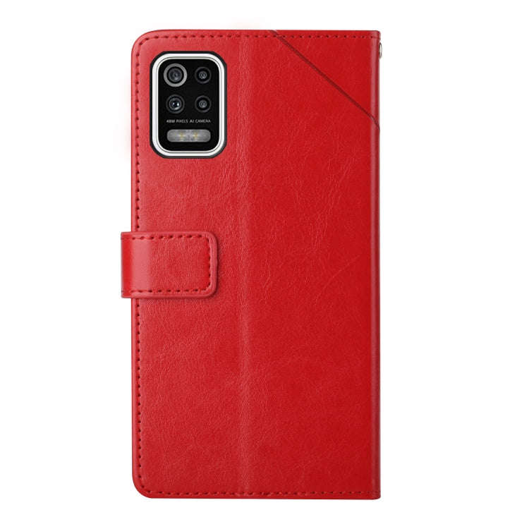 For LG K42 Y Stitching Horizontal Flip Leather Phone Case(Red)