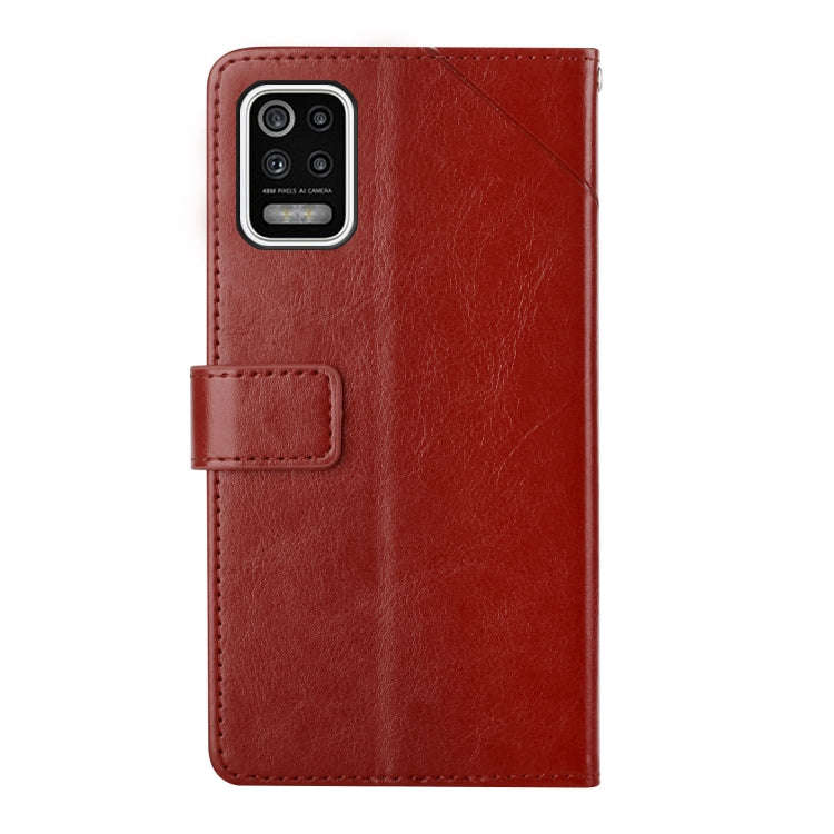 For LG K42 Y Stitching Horizontal Flip Leather Phone Case(Brown)