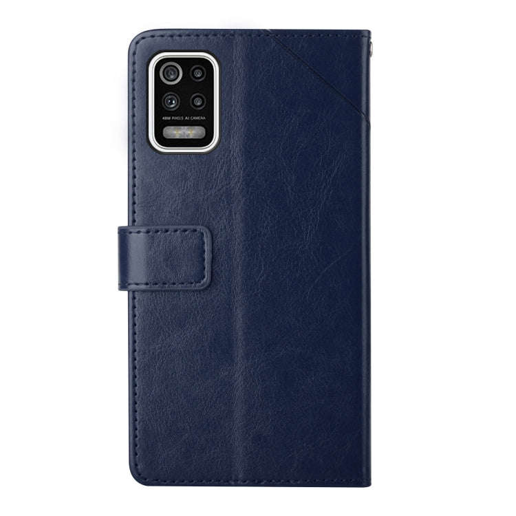 For LG K52 / K62 Y Stitching Horizontal Flip Leather Phone Case(Blue)