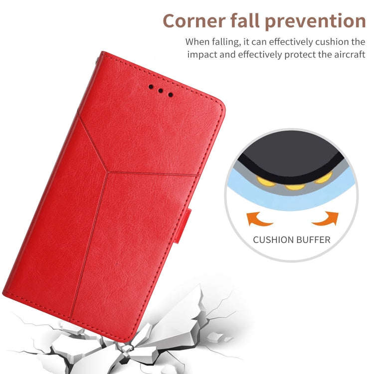For Motorola Moto G Power 2022 Y Stitching Horizontal Flip Leather Phone Case(Red)