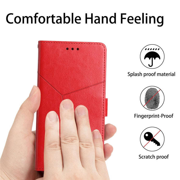For Motorola Moto G Power 2022 Y Stitching Horizontal Flip Leather Phone Case(Red)