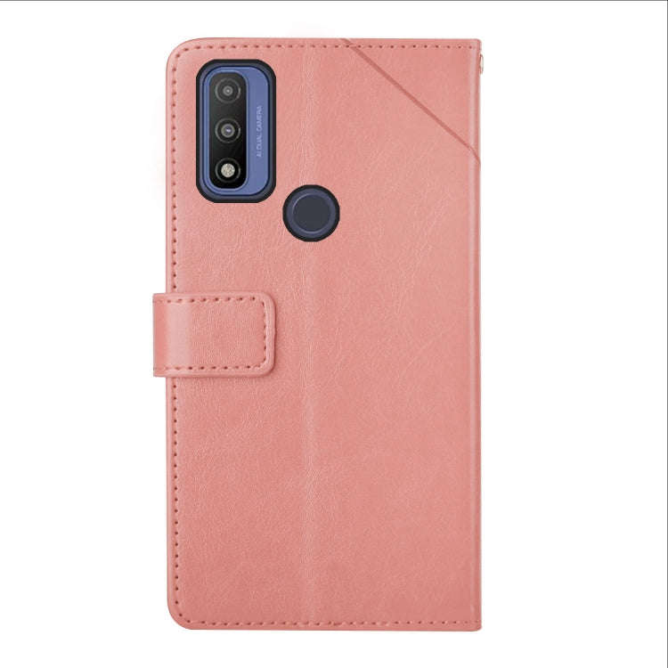 For Motorola Moto G Pure 2021 Y Stitching Horizontal Flip Leather Phone Case(Rose Gold)