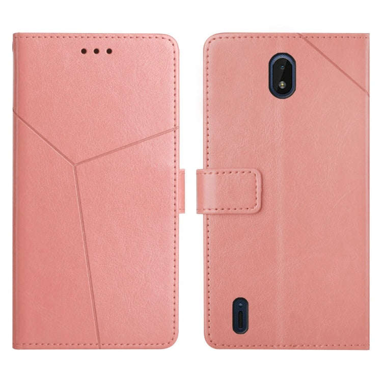 For Nokia C01 Plus Y Stitching Horizontal Flip Leather Phone Case(Rose Gold)