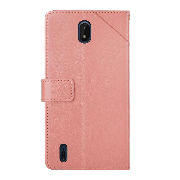 For Nokia C01 Plus Y Stitching Horizontal Flip Leather Phone Case(Rose Gold)