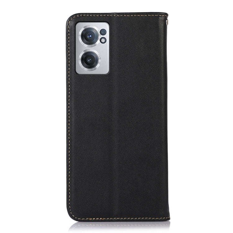 For OnePlus Nord CE 2 5G KHAZNEH Nappa Top Layer Cowhide Leather Phone Case(Black)