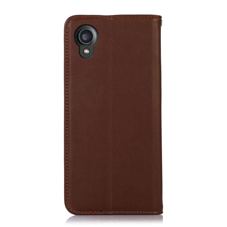 For Kyocera Digno BX2 KHAZNEH Nappa Top Layer Cowhide Leather Phone Case(Brown)