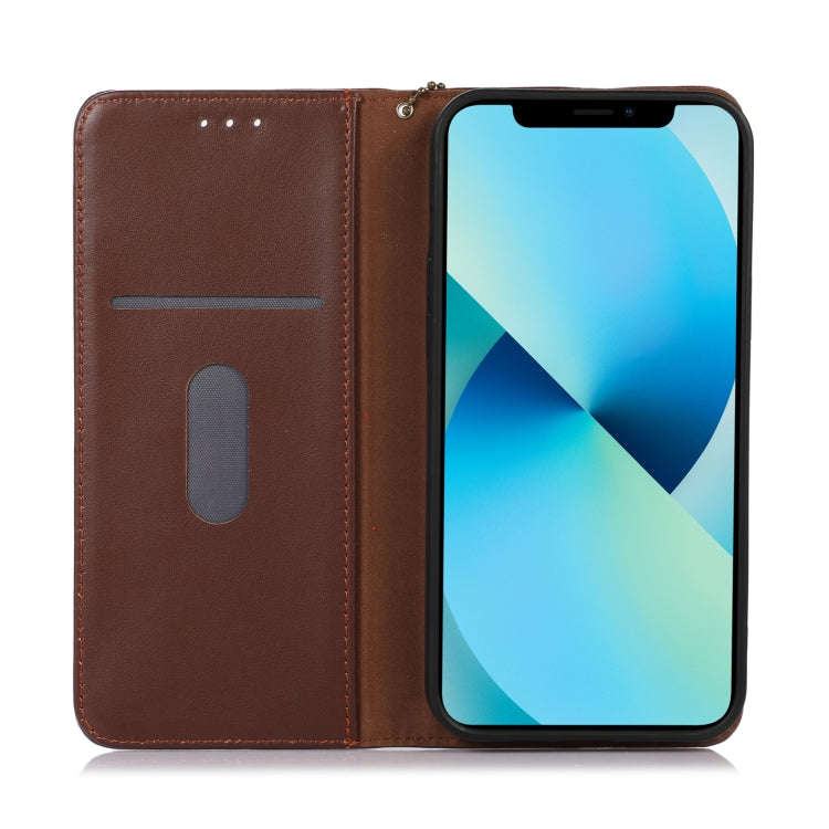 For Kyocera Digno BX2 KHAZNEH Nappa Top Layer Cowhide Leather Phone Case(Brown)