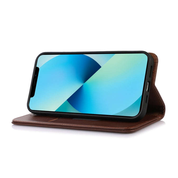 For Kyocera Digno BX2 KHAZNEH Nappa Top Layer Cowhide Leather Phone Case(Brown)