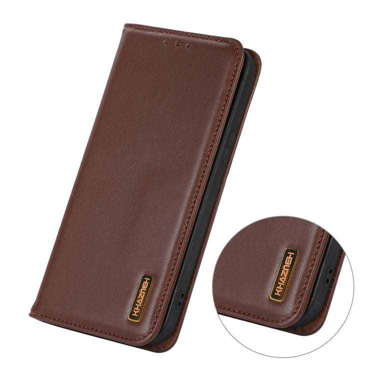 For Kyocera Digno BX2 KHAZNEH Nappa Top Layer Cowhide Leather Phone Case(Brown)