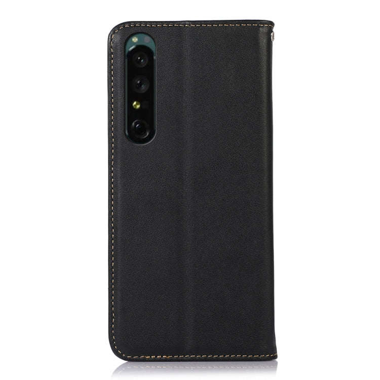 For Sony Xperia 1 IV KHAZNEH Nappa Top Layer Cowhide Leather Phone Case(Black)