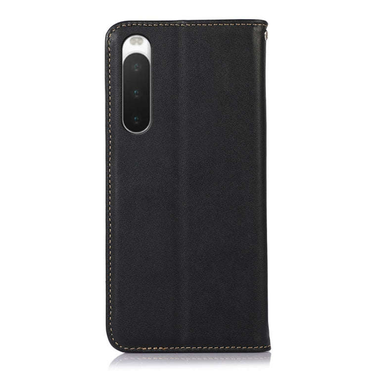 For Sony Xperia 10 IV KHAZNEH Nappa Top Layer Cowhide Leather Phone Case(Black)