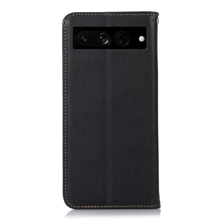 For Google Pixel 7 Pro 5G KHAZNEH Nappa Top Layer Cowhide Leather Phone Case(Black)