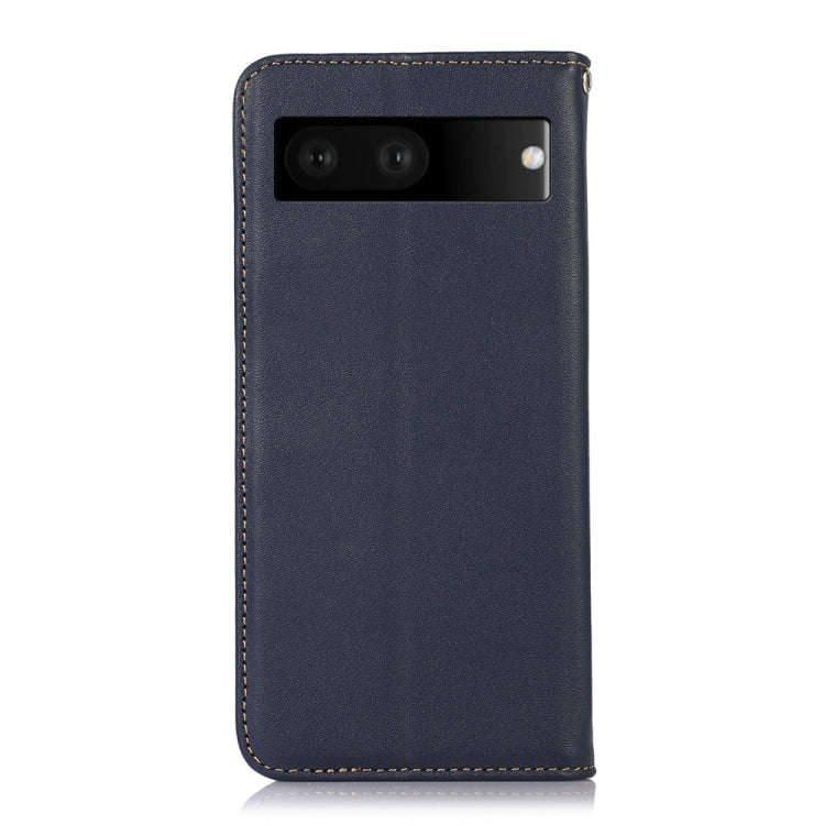 For Google Pixel 7 5G KHAZNEH Nappa Top Layer Cowhide Leather Phone Case(Blue)