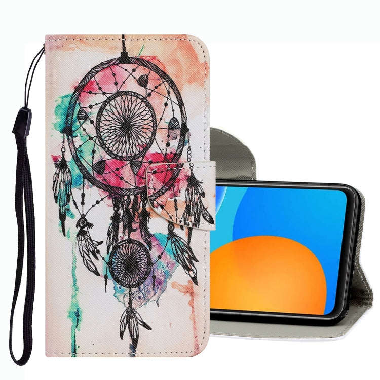 For Huawei P Smart 2021 Coloured Drawing Pattern Leather Phone Case(Wind Chimes)