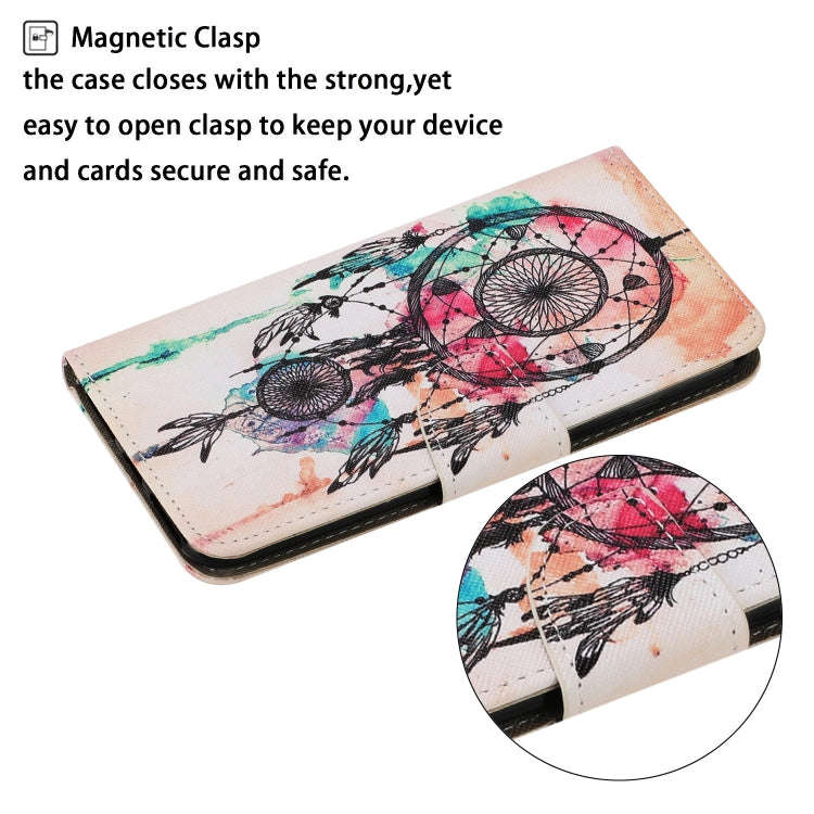 For Huawei P Smart 2021 Coloured Drawing Pattern Leather Phone Case(Wind Chimes)