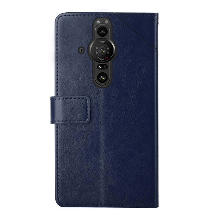 For Sony Xperia Pro-I Y Stitching Horizontal Flip Leather Phone Case(Blue)