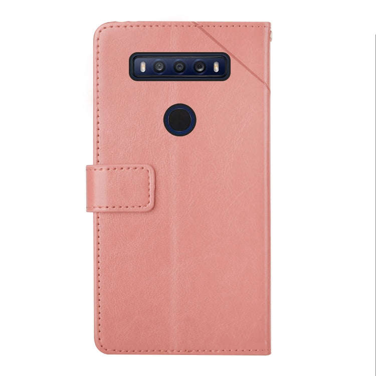 For TCL 10 SE Y Stitching Horizontal Flip Leather Phone Case(Rose Gold)