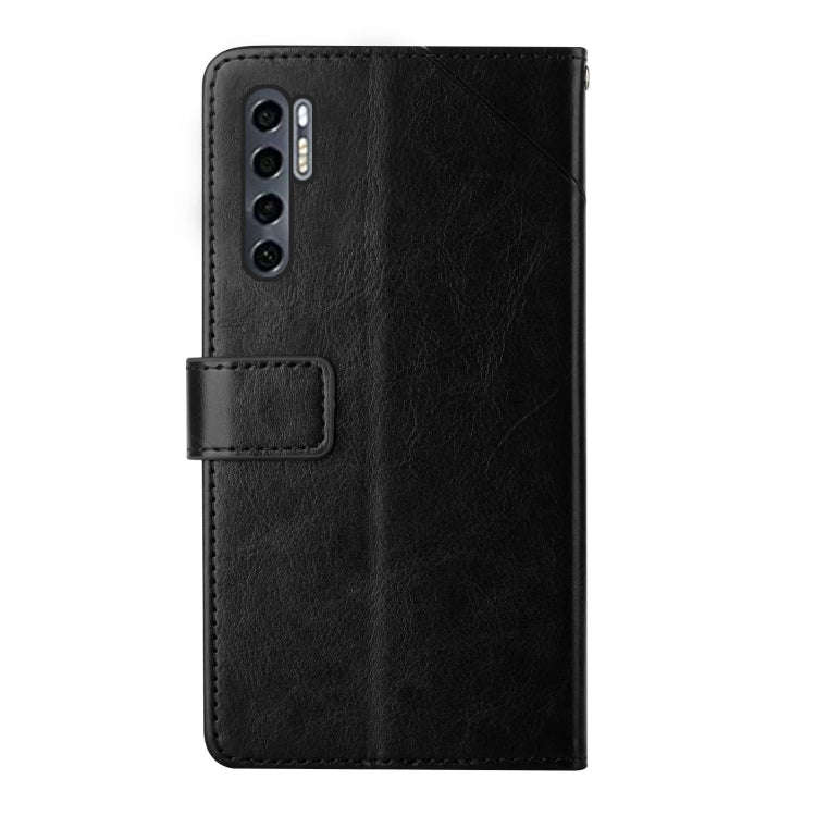 For TCL 20 Pro 5G Y Stitching Horizontal Flip Leather Phone Case(Black)