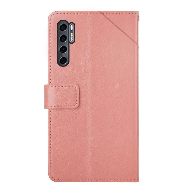 For TCL 20 Pro 5G Y Stitching Horizontal Flip Leather Phone Case(Rose Gold)