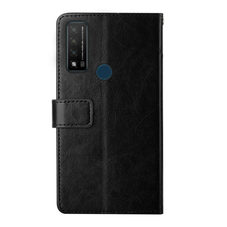 For TCL 20 R 5G Y Stitching Horizontal Flip Leather Phone Case(Black)