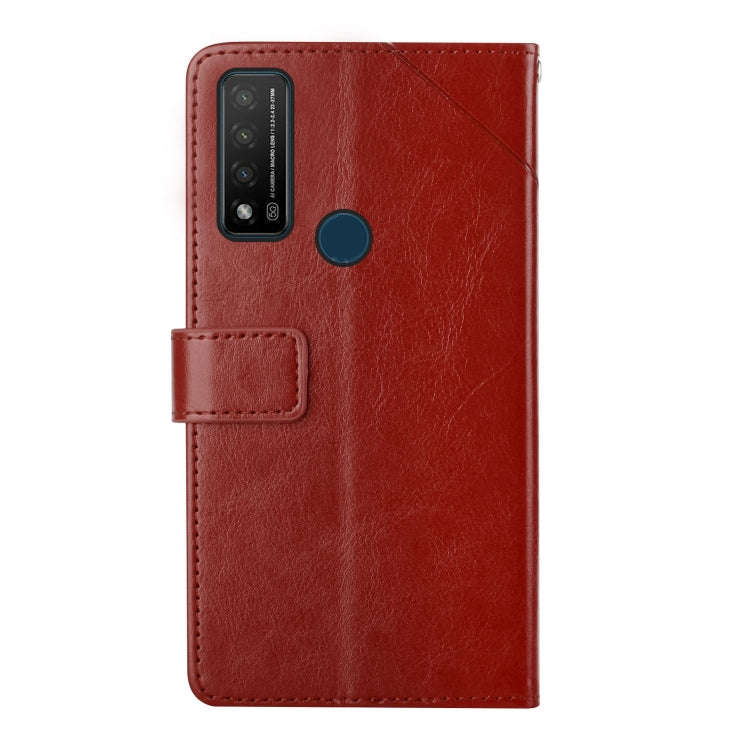 For TCL 20 R 5G Y Stitching Horizontal Flip Leather Phone Case(Brown)