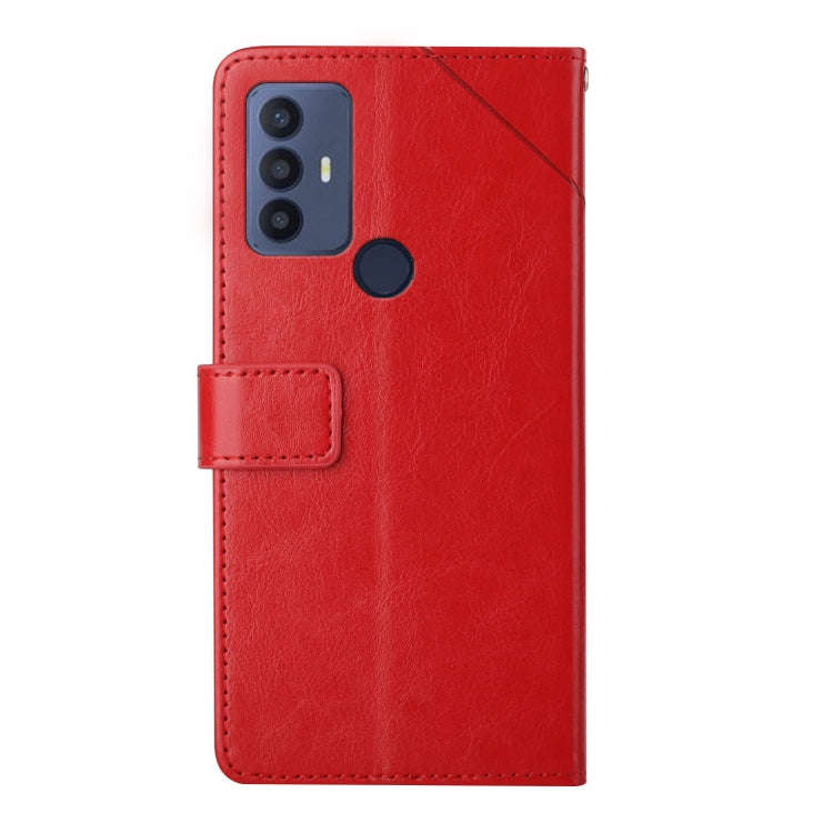 For TCL 30 SE Y Stitching Horizontal Flip Leather Phone Case(Red)