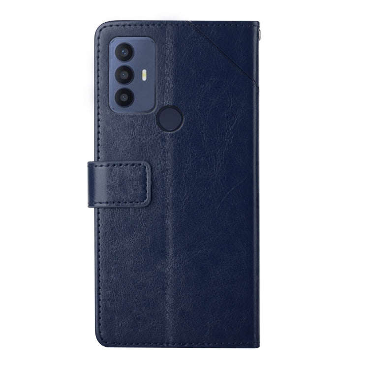 For TCL 30 SE Y Stitching Horizontal Flip Leather Phone Case(Blue)