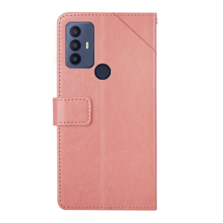 For TCL 30 SE Y Stitching Horizontal Flip Leather Phone Case(Rose Gold)