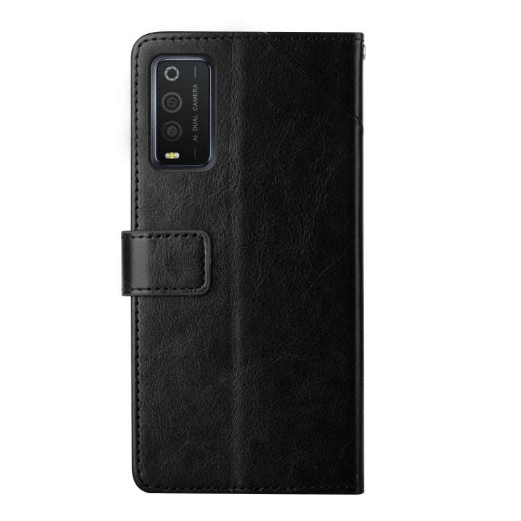 For TCL 205 Y Stitching Horizontal Flip Leather Phone Case(Black)