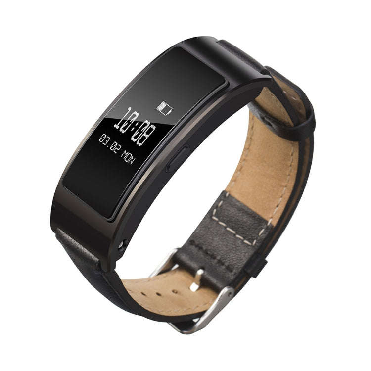 For Huawei Band 3 Smart Bracelet Leather Watch Band(Black)