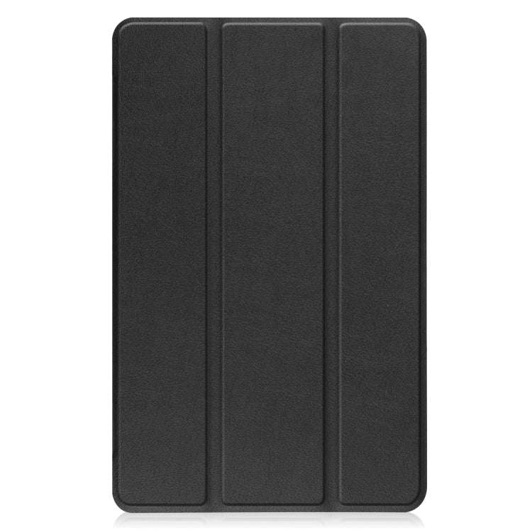 For Lenovo Legion Y700 Three-folding Holder Custer Texture Leather Tablet Case(Black)