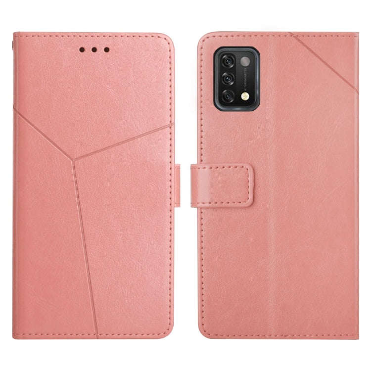 For UMIDIGI A11 Y Stitching Horizontal Flip Leather Phone Case(Rose Gold)
