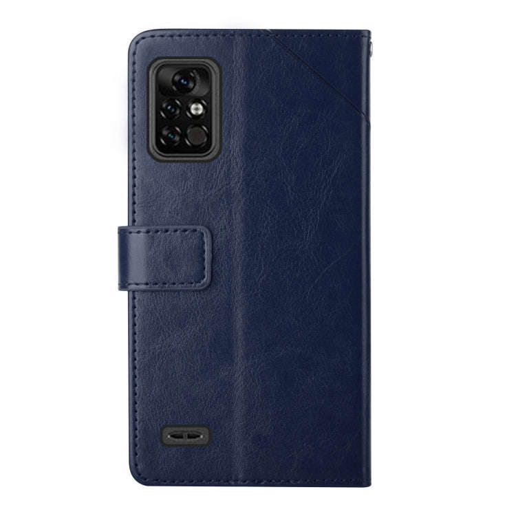 For UMIDIGI Bison Pro Y Stitching Horizontal Flip Leather Phone Case(Blue)