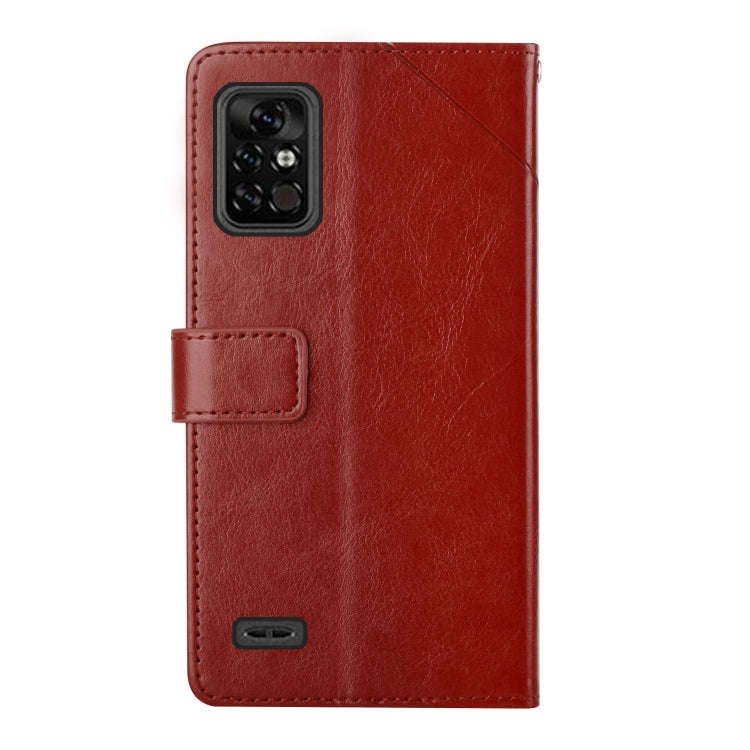 For UMIDIGI Bison Pro Y Stitching Horizontal Flip Leather Phone Case(Brown)